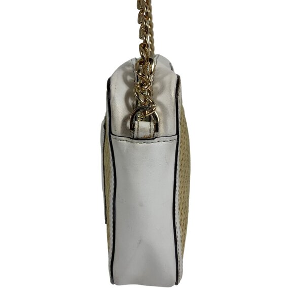 MICHAEL KORS Straw Python Capsule Small Women's Crossbody Handbag Optic White - Picture 3 of 11